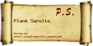 Plank Sarolta névjegykártya