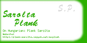 sarolta plank business card